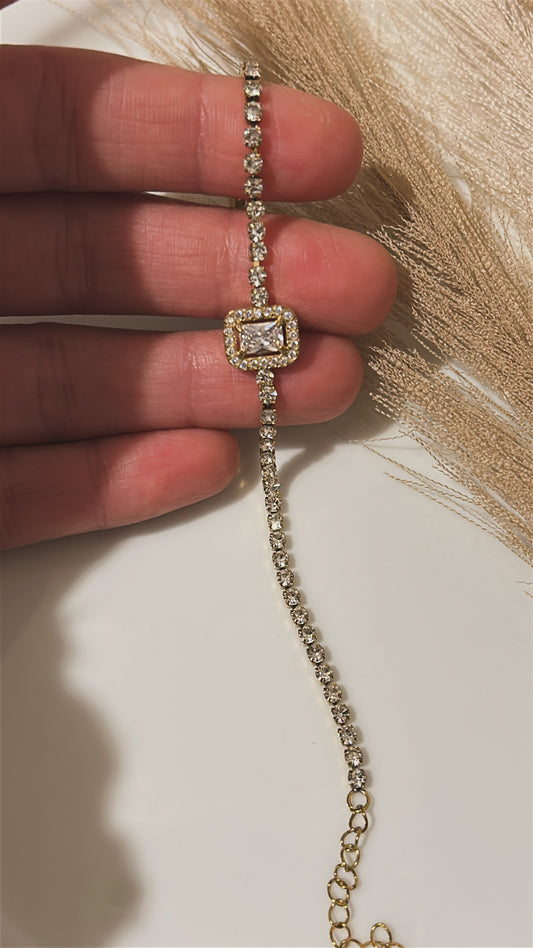 Βραχιόλι με strass & διαμάντι