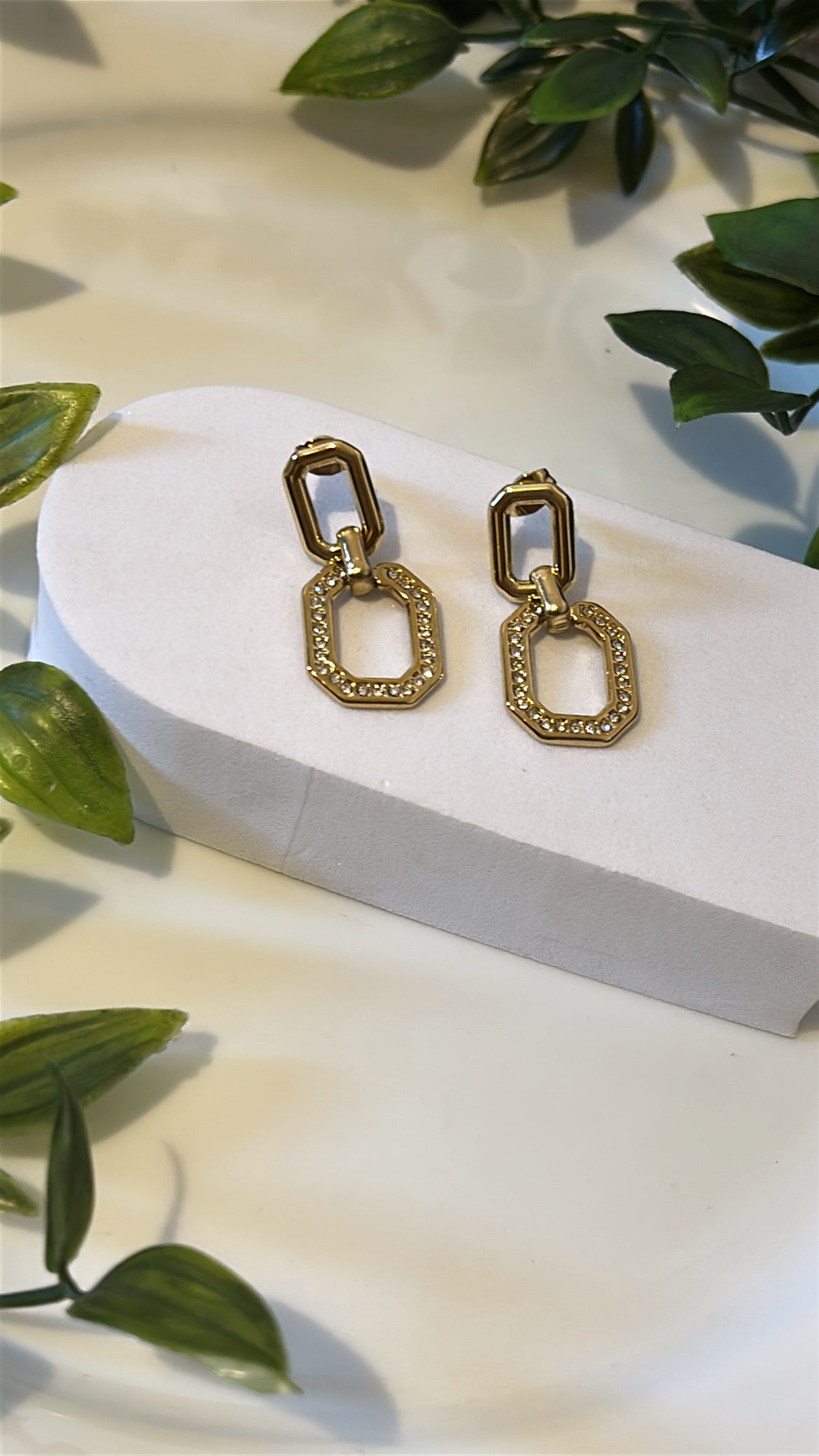 Σκουλαρίκι ιδιαίτερο διπλό Κρικάκι με strass