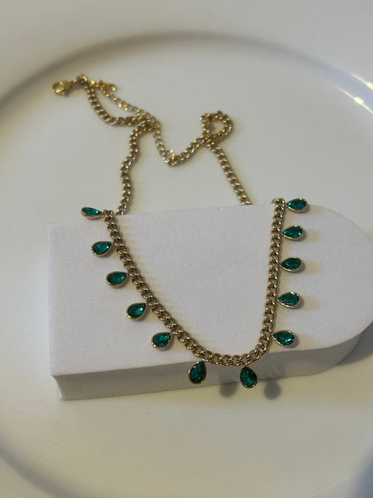 Κολιέ green full diamonds