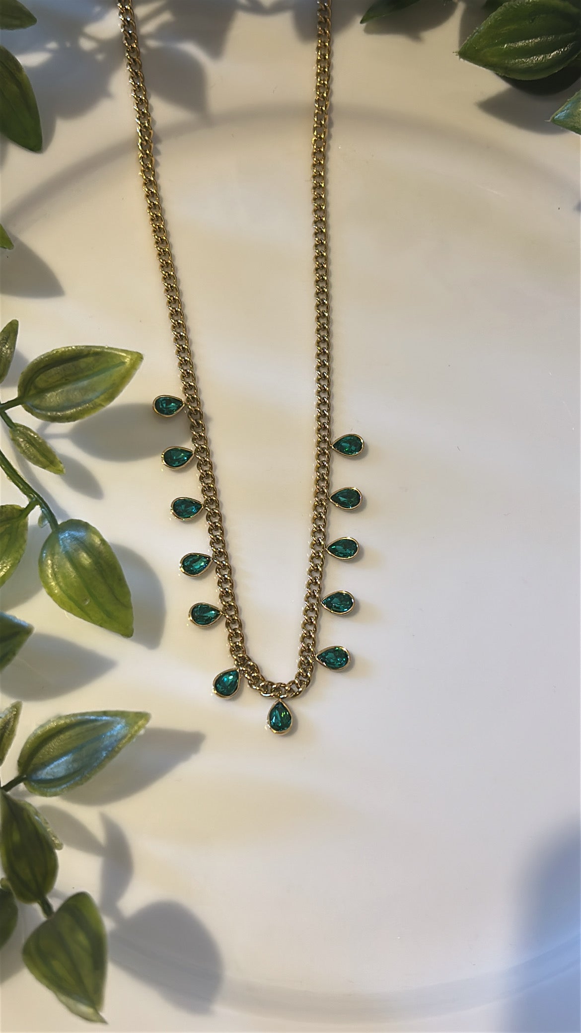 Κολιέ green full diamonds