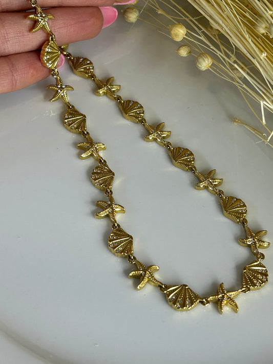 Κολιέ glam summer gold