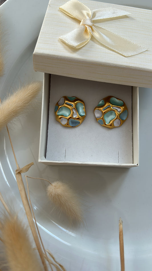 Καρφωτό σκουλαρίκι πολύχρωμο vintage