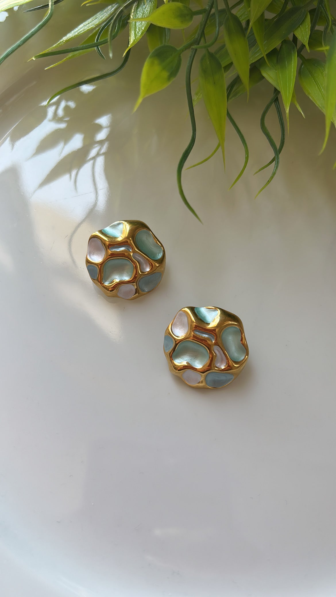 Καρφωτό σκουλαρίκι πολύχρωμο vintage