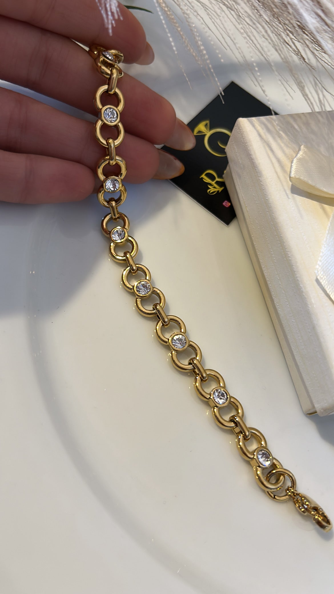 Βραχιόλι αλυσίδα με διαμαντάκια